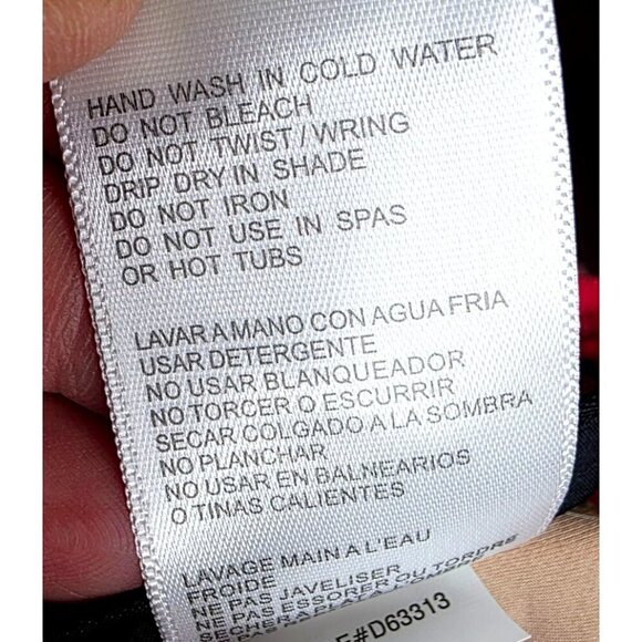 DKNY One-Shoulder Coral & Beige Striped Swimsuit Size 10 Nylon/Spandex - Picture 8 of 12